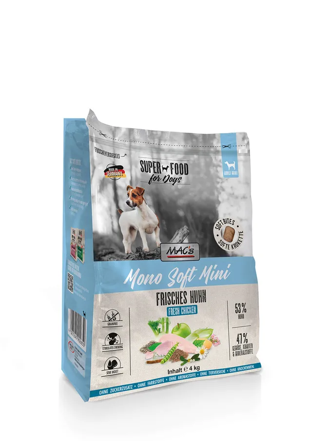 mac-s-dog-mono-soft-mini-frisches-huhn-halbfeuchtfutter-4kg image 1