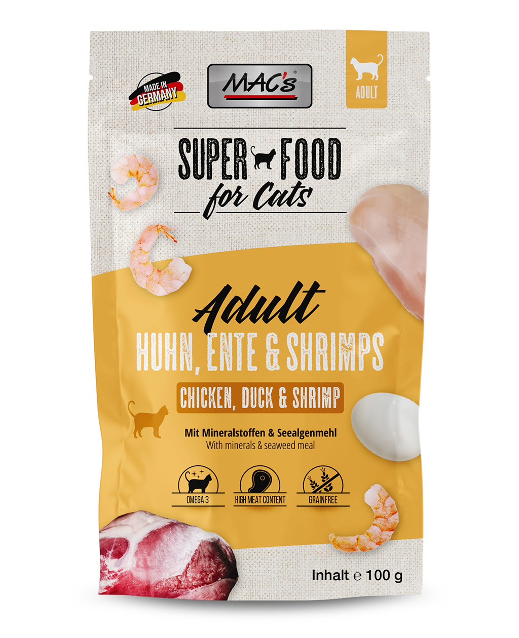 mac-s-cat-pouchpack-huhn-ente-shrimps-100g-nassfutter image 1