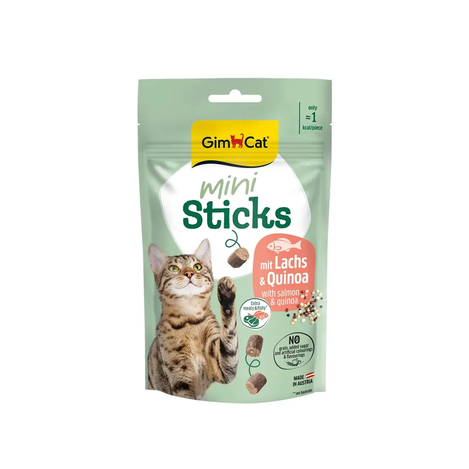 gimcat-mini-sticks-lachs-quinoa-katzensnack-1-x-50g-beutel image 1