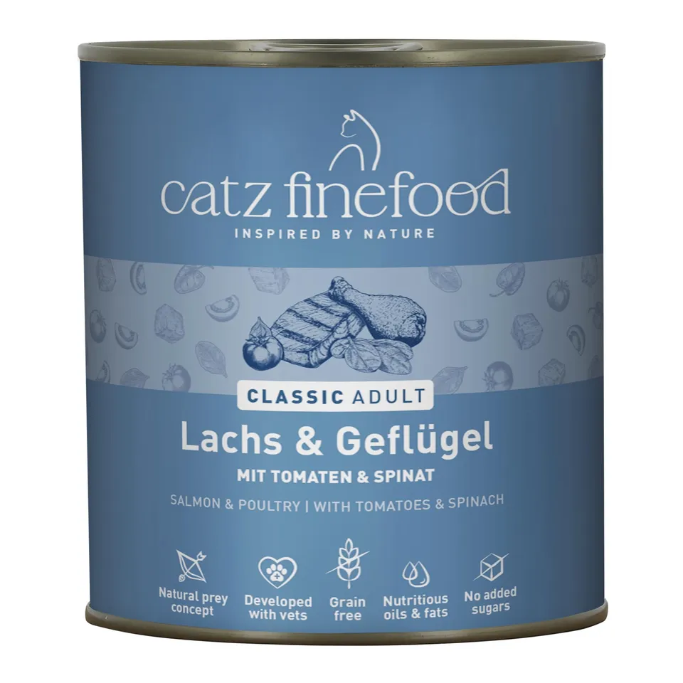 catz-finefood-n-5-lachs-gefl-gel-feinkost-nassfutter-f-r-katzen-6-x-800-g-dosen image 1