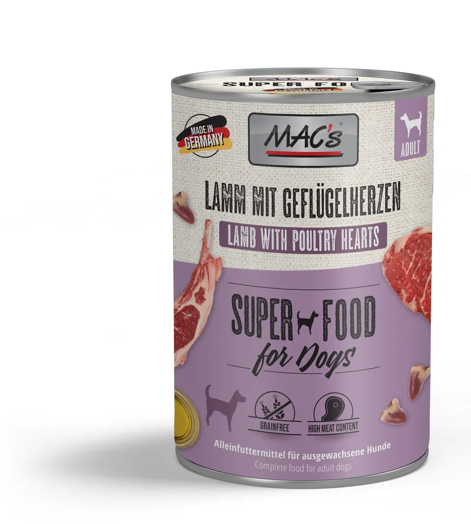 mac-s-dog-lamm-mit-gefl-gelherzen-400g-adult-nassfutter image 1