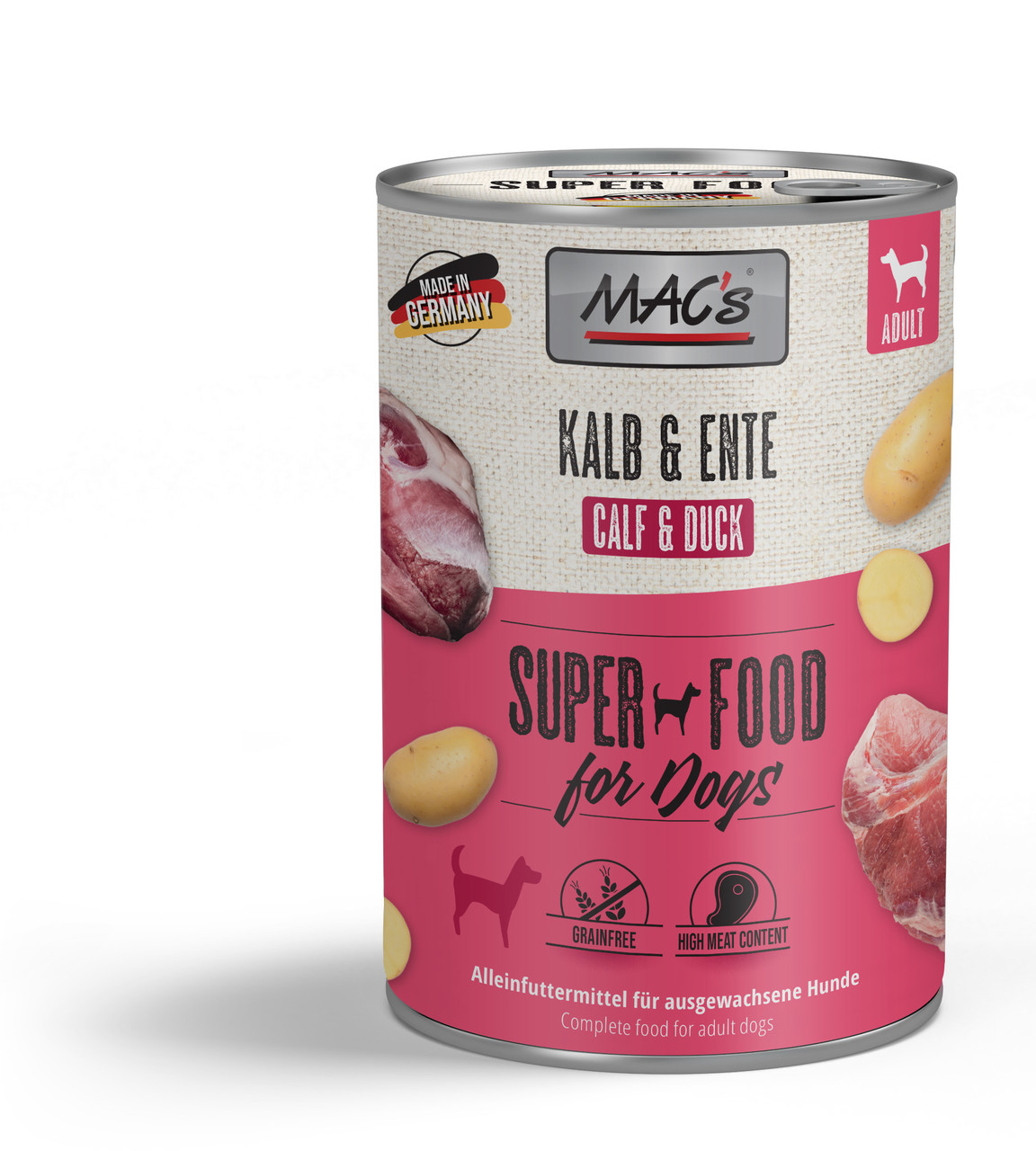mac-s-dog-kalb-ente-400g-dose image 1