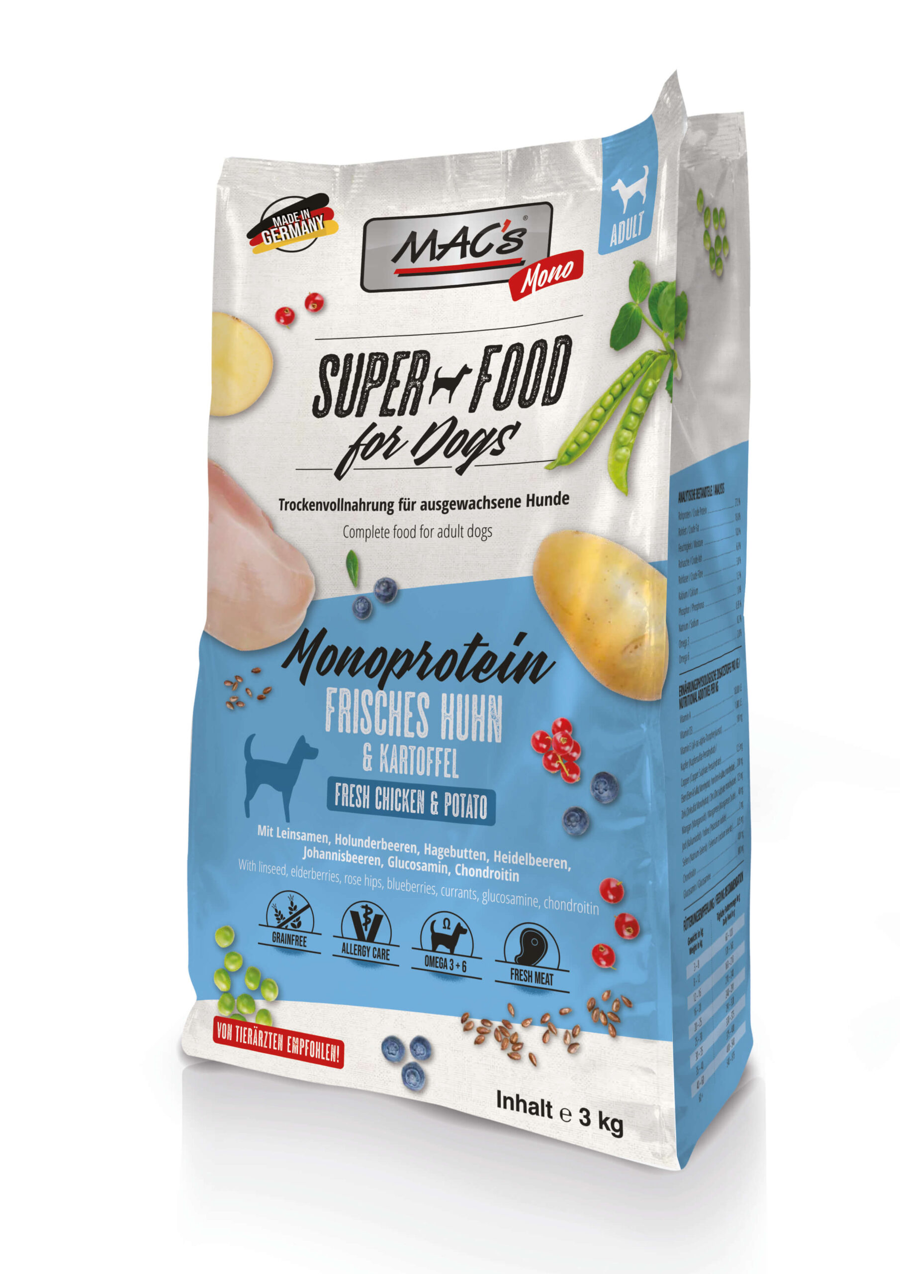 mac-s-dog-mono-frisches-huhn-3kg-trockenfutter-mit-kartoffel image 1