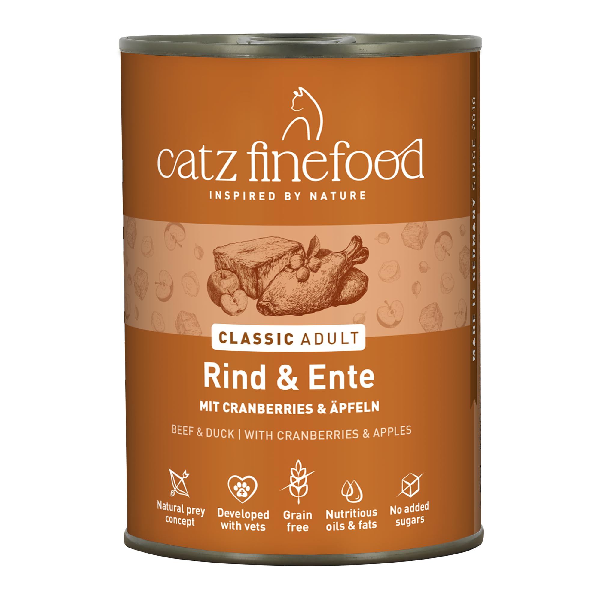 catz-finefood-n-23-rind-ente-feinkost-nassfutter-f-r-katzen-6-x-400g-dose image 1