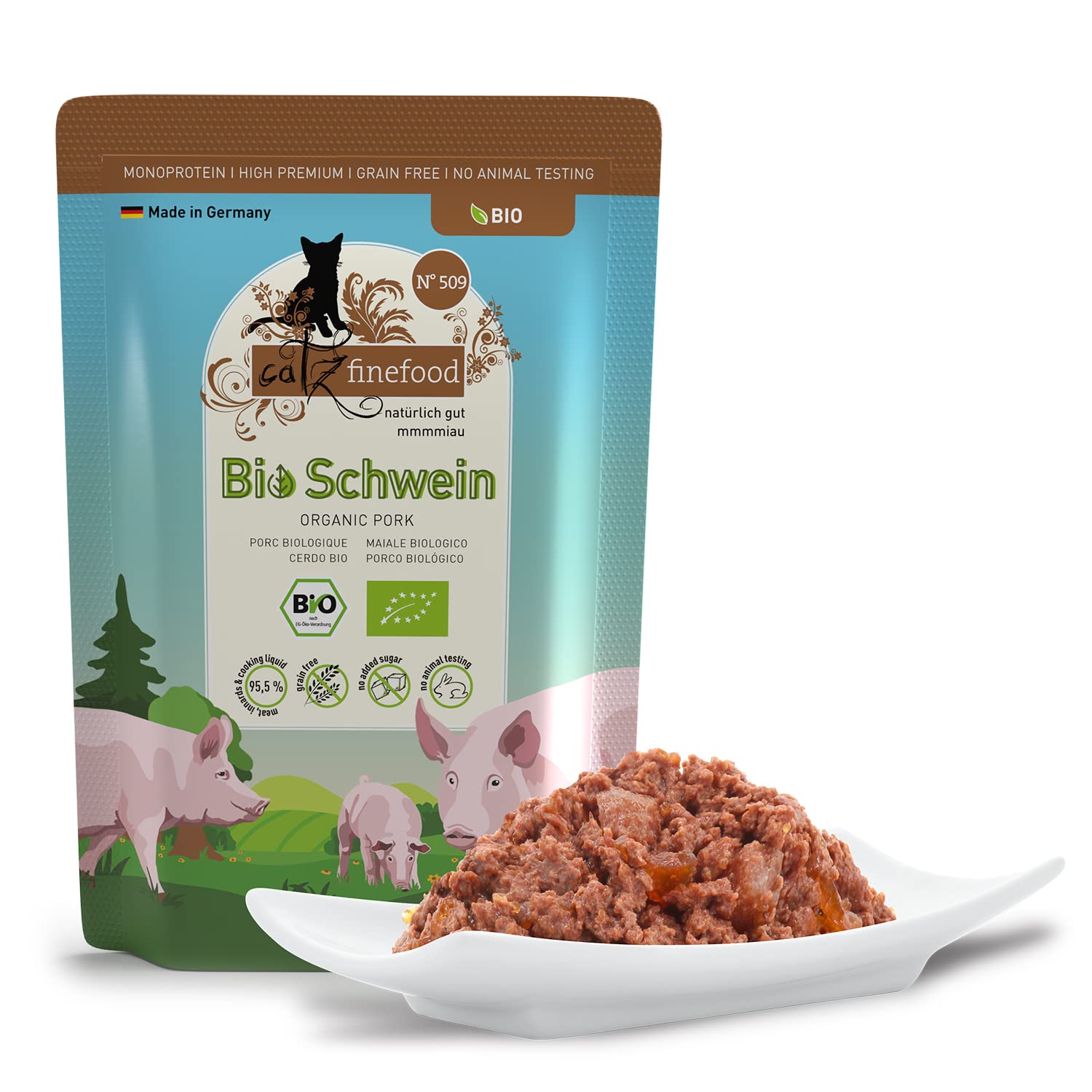 catz-finefood-bio-n-509-schwein-nassfutter-f-r-katzen-12-x-85-g image 2