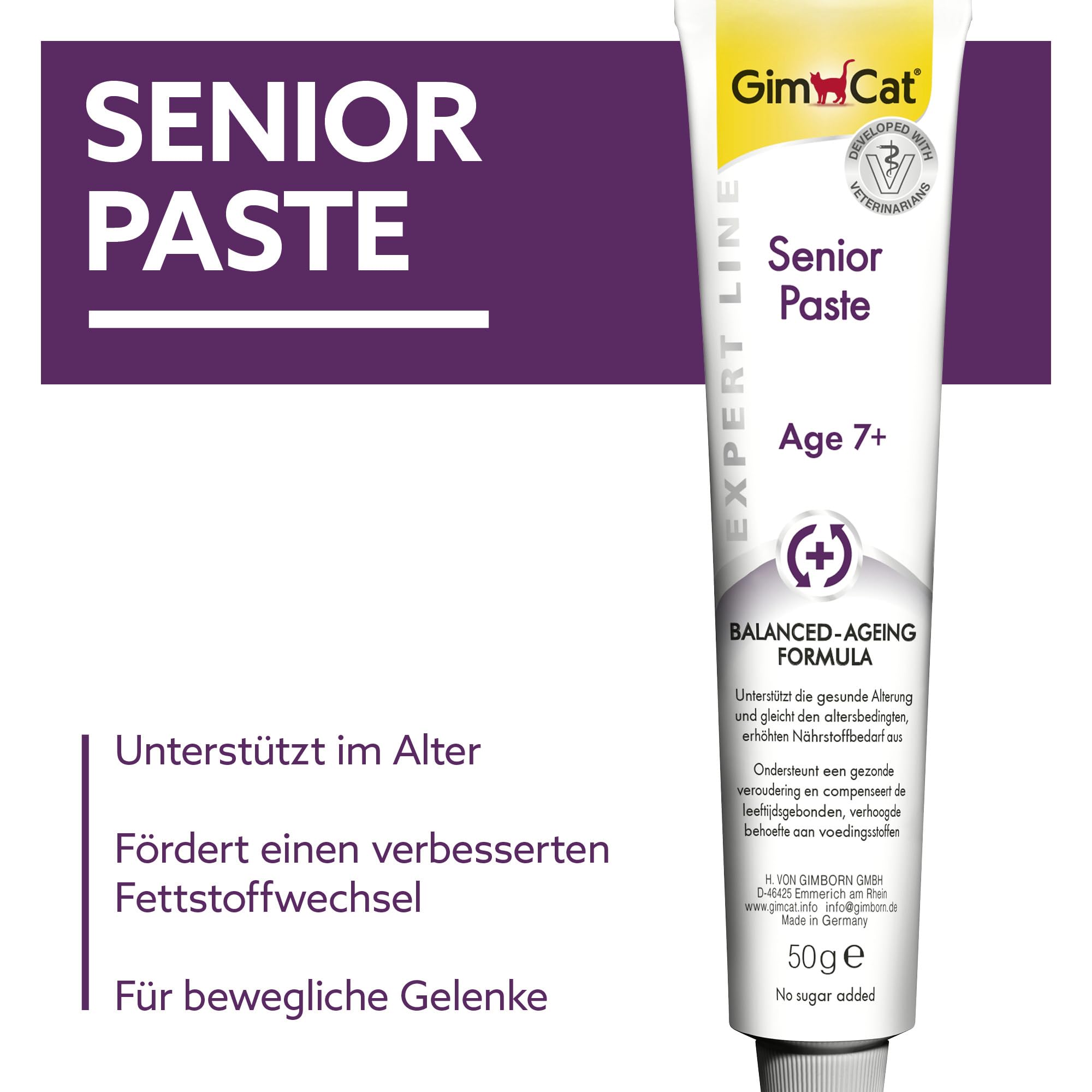 gimcat-expert-line-senior-paste-funktionaler-katzensnack-ab-7-jahren-2-x-50-g image 2
